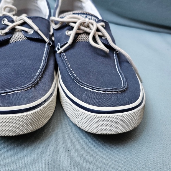 Sperry Halyard 2-Eye Boat Shoes, Men’s 14, EUC, blue canvas - Picture 3 of 13